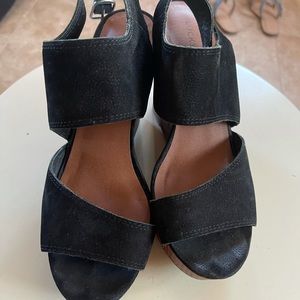 Black summer wedges